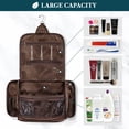 thumbnail image 5 of PAVILIA Large Hanging Toiletry Bag for Men, Travel Shaving Organizer, Brown, 5 of 7