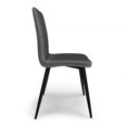 thumbnail image 4 of Baylor Mid Century Modern Dining Chair (Set of 2) in Dark Gray Velvet Fabric, 4 of 5
