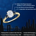 thumbnail image 2 of Gem Stone King 10K Yellow Gold White Moissanite and Blue Sapphire 3-Stone Ring for Women | 1.80 Cttw | Oval 8X6MM | Gemstone Birthstone | Size 6, 2 of 6