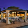 thumbnail image 5 of Hommow 13' x 15' Wood Gazebo, Outdoor Hardtop Gazebo 15 ft with Curtains and Mosquito Netting, for Patio, Garden, Backyard Multicolor, 5 of 9