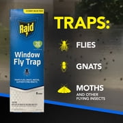 Raid Window Fly Trap Discreet Adhesives - 8 Count for Indoor Use