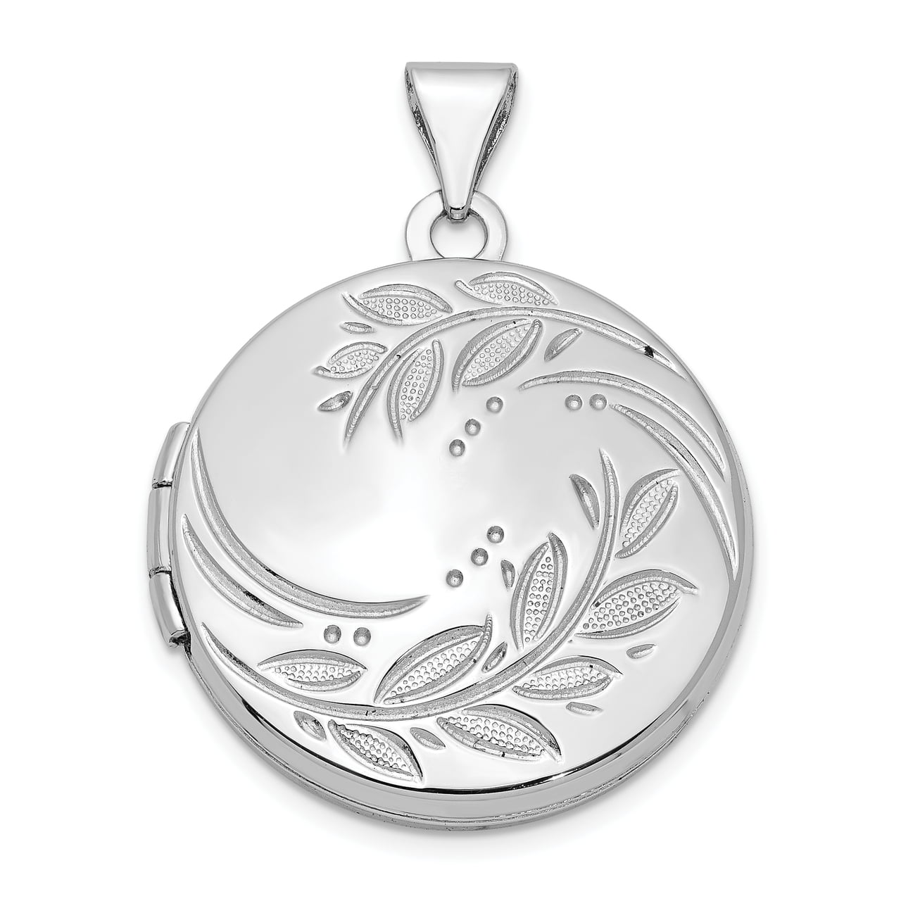 Details about   .925 Sterling Silver Round Leaf Floral Locket Charm Pendant MSRP $117 