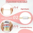 thumbnail image 3 of Uxcell No Tie Shoelaces Tieless Elastic Shoe Laces Replacement, with 4 Metal Locks Buckles Fit for Sneakers Canvas Shoes Khaki Silver, 3 of 7
