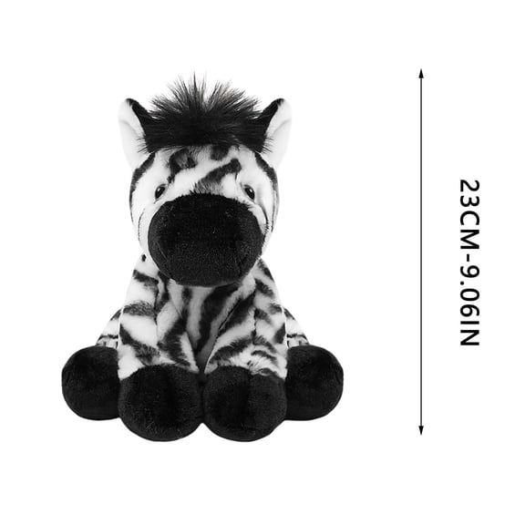 Cute Zebra Plush Doll,Forest Animal Squatting Sitting Figurine for Home Decoration, Soft and Safe Stuffed Toy for Adults,Machine Washable with Durable Filling,Perfect for Desk,Car,Crib Decor