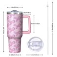 thumbnail image 2 of Pink Breast Cancer Tumbler with Handle and Lid,40oz Double Wall Vacuum Insulated Tumbler,Cups Gift for Women and Men, 2 of 7