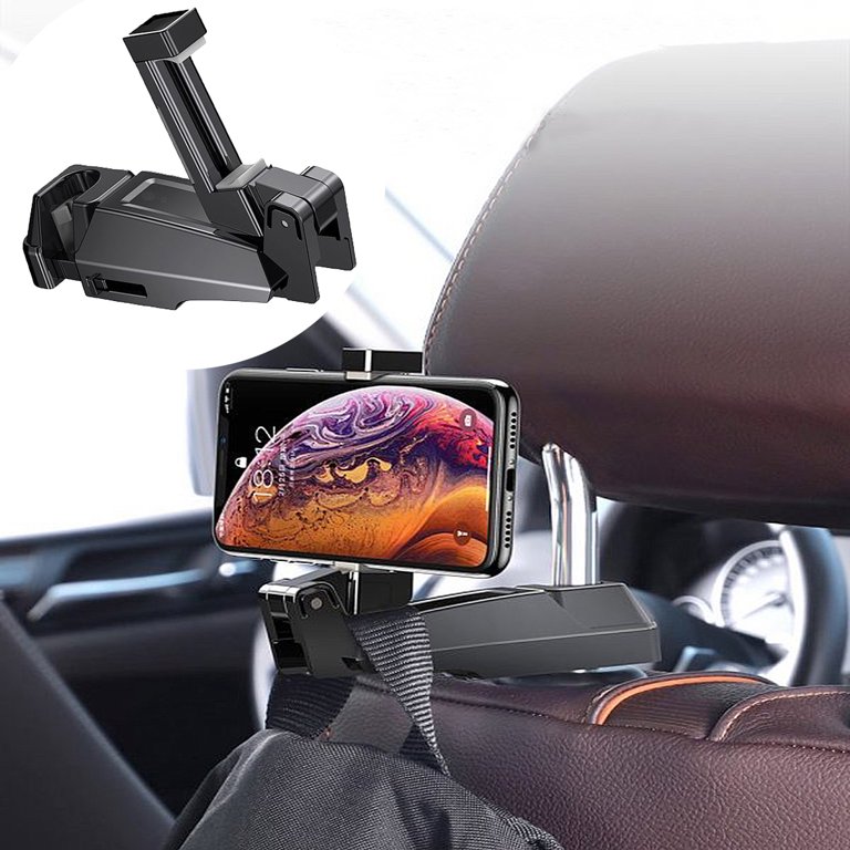 Universal 360 Rotation Car Back Seat Auto Hook Hanging Storage Mount Phone  Holder For Mobile Phones 4.0-6.5 inch