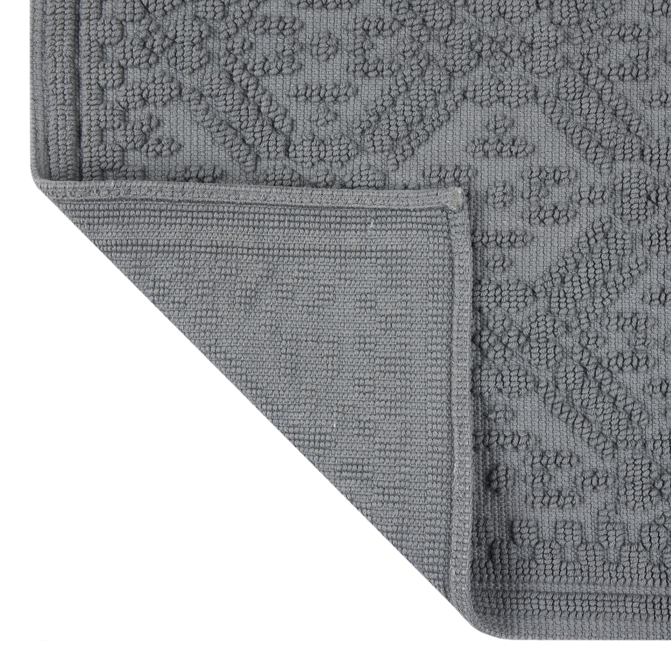 Better Homes & Gardens Kati Lattice Bath Rug Set, Gray Flannel, 2 Piece, 17" x 24" and 20" x 30"