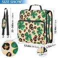 thumbnail image 3 of Haosy 3 Ring Zipper Binder with Shoulder Strap Waterproof Trapper Keeper 2 Inch D-Ring 500 Sheets Capacity, Four Leaf Clover Leopard, 3 of 8