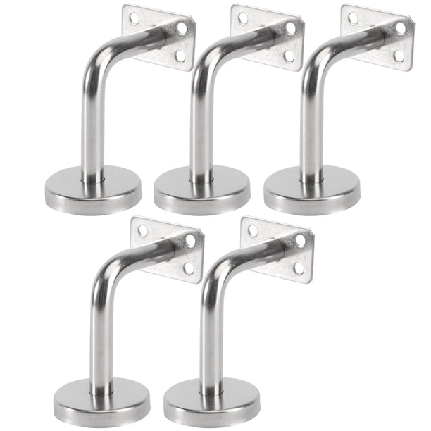 5 soportes profesionales de acero inoxidable sólido para pasamanos de pared.