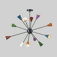 thumbnail image 3 of 12 Arm Multi Color Shade Brass Sputnik Chandelier Light Fixture Mid Century Style Sputnik Pendant Ceiling Light, 3 of 7