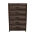 thumbnail image 5 of 5 Drawers Dresser, Wood 5 Chest of Drawer, Tall Dresser for Closet, Retro Style Storage Cabinet Organizer for Bedroom, Dark Walnut, 5 of 7