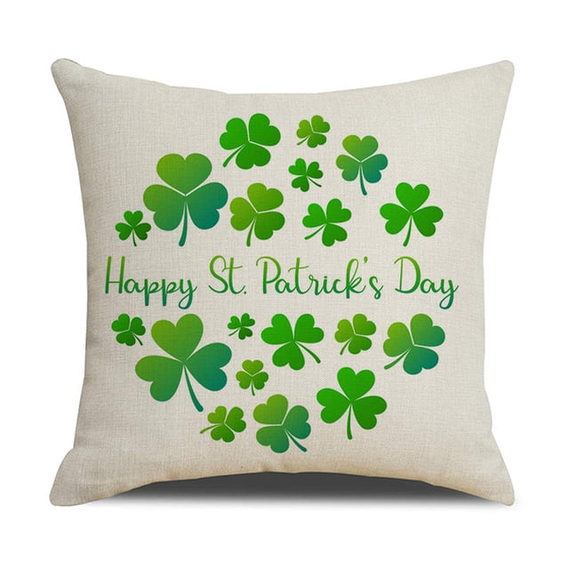 Injueey Funda de cojín Cremallera oculta flexible Fuente del Día de San Patricio Impresión digital Funda de almohada Cojines Funda de Decoración del hogar tres SXYM50
