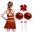 thumbnail image 2 of iixpin Uniforme de Cheerleading pour Filles, Costume de Performance Dansante, Robe de Déguisement Cosplay Halloween Cheer Leader B Rouge 14, 2 of 7