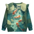 thumbnail image 6 of Xixirimido Fish Lotus Floral Print Toddler Girls Casual Sweatshirt Long Sleeve Pullover with Ruffle Shoulder Graphic Crewneck Sweater for Fall & Winter, for 2-3T, 6 of 7