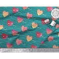 thumbnail image 2 of Soimoi Green Georgette Viscose Fabric Stripe,Arrow & Heart Print Fabric by the Yard 42 Inch Wide, 2 of 3