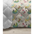 thumbnail image 3 of Bird Print Down Alternative Comforter, Monochrome Style Hummingbirds and Orchid Flowers Romantic Pattern, Microfiber Quilt for All Season, 5 Sizes, Black and White, by Ambesonne, 3 of 3