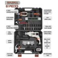 thumbnail image 3 of 61 Pcs 650w Copper Armature Professional Impact Drill Machine Tool Kit | 13mm Keyless Chuck | 3000 Rpm Variable Speed With Forward & Reverse Function Drill Machine For Wall Drilling Tool, 3 of 5