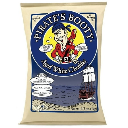 Pirate's Booty Aged Cheddar Lunch Packs, White, 0.5 Ounce- 36 Pack - 36