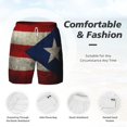 thumbnail image 3 of Mens Swim Trunks Retro Puerto-Rico-Flag Quick Dry Board Shorts with Compression Liner, 3 of 6