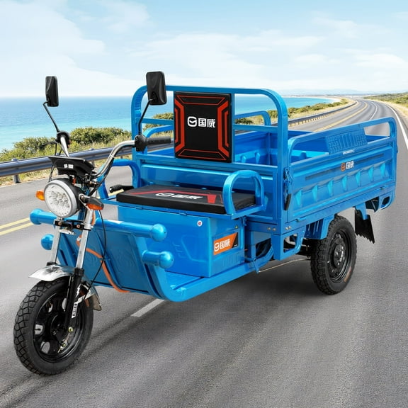 Electric Cargo Tricycle Truck Simple Tricycle,60-70Km 1000W,Load Capacity 1100Lbs