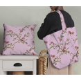 thumbnail image 5 of Soimoi Pink Poly Georgette Fabric Floral & Franklin Gull Bird Printed Fabric 1 Yard 52 Inch Wide, 5 of 5