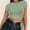 Green, variant on Gewsdrf Crop Tops,Tshirts Shirts for Women,Women's Round Neck Summer Solid Color Short T Shirt,Cute Tops,Summer Tops,Womens T Shirts,Black,M