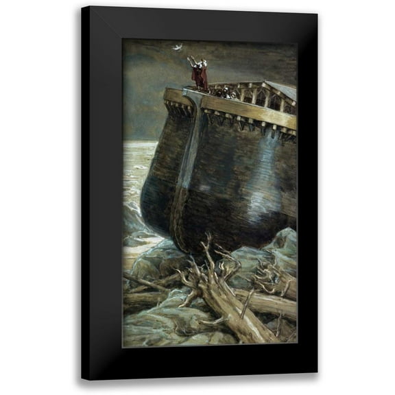 Tissot, James Jacques 10x14 Black Modern Framed Museum Art Print Titled - The Dove Returns to Noah