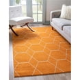 thumbnail image 1 of Unique Loom 3146693 5 x 8 Pi Géométrique Treillis Frise Rectangulaire Tapis&44; Orange, 1 of 5