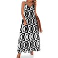 thumbnail image 1 of Vestido sin mangas con estampado de círculos y cuadrados en blanco y negro para mujer, vestido de verano, vestido elegante de lujo para mujer, vestidos casuales, 1 of 7