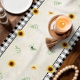 thumbnail image 3 of Sunflowers Table Runner - 90 Inch Long Spring Farmhouse Country Truck Leaf Black Plaid Cotton and Linen Blended Dress Scarves Farmhouse Table Runner for Kitchen Dining, Coffee Table, 13" x 90", 3 of 8