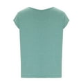 thumbnail image 4 of QLEICOM Womens Casual Loose Soft Cap Sleeve Solid T-Shirt Blouses Shirts Tops Green 5XL, US Size 18, 4 of 7