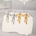 thumbnail image 2 of Sunyuer Gold Bow Earrings for Women Trendy, Cute Bow Earring 18k Gold Plated Dainty Bow Drop Dangle Earrings Hypoallergenic Gold Earrings Christmas Earrings for Women Jewelry Gift, 2 of 5