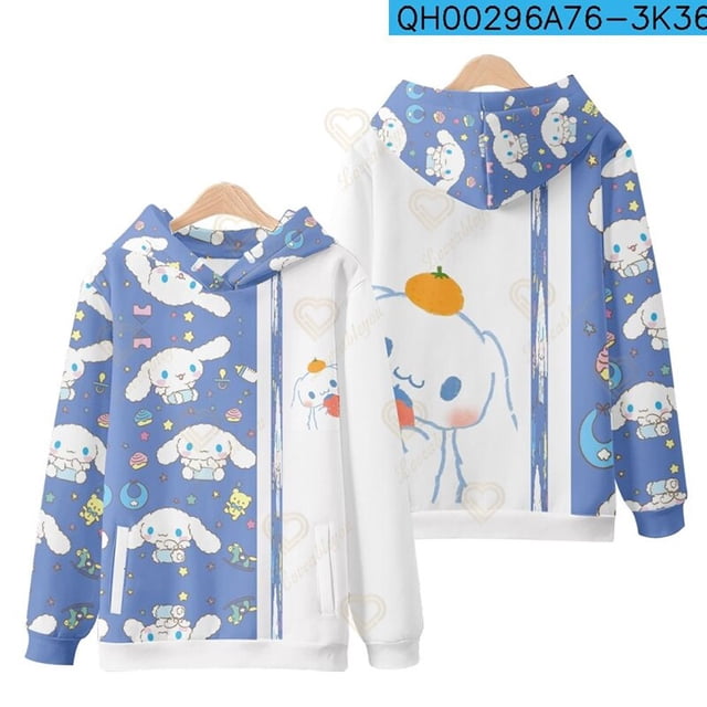 Suéter Kawaii de Hello Kitty para mujer, Sudadera con capucha de Sanrio, jerséis sueltos, Top coreano, suéter largo de Hello Kitty, moda de otoño