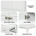 thumbnail image 4 of 30" Bathroom Vanity without Sink,Bathroom Vanity with Ceramic Sink Top,Vanity Cabinet with Two Doors and Adjustable Shelf for Bathroom,Solid Wood Frame Bathroom Cabinet,white, 4 of 9