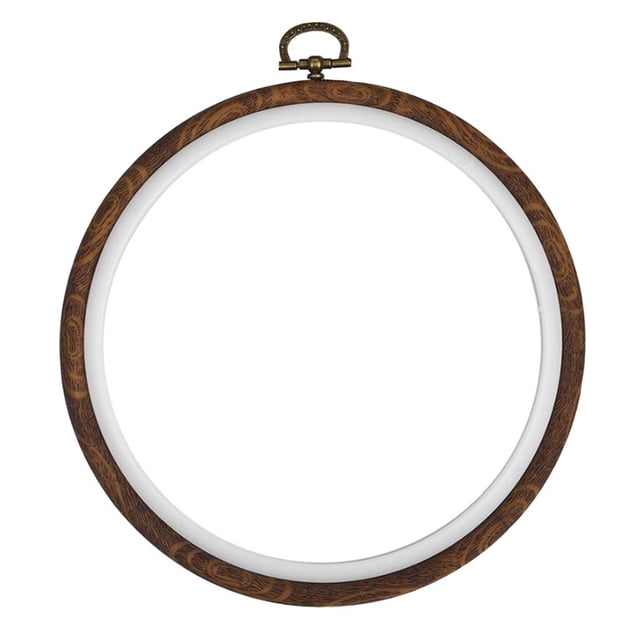 Embroidery Hoops Non Hoop Imitated Wooden Embroidery Display Circle Round Embroidery for Beginners DIY Craft Sewing Supplies 17cm