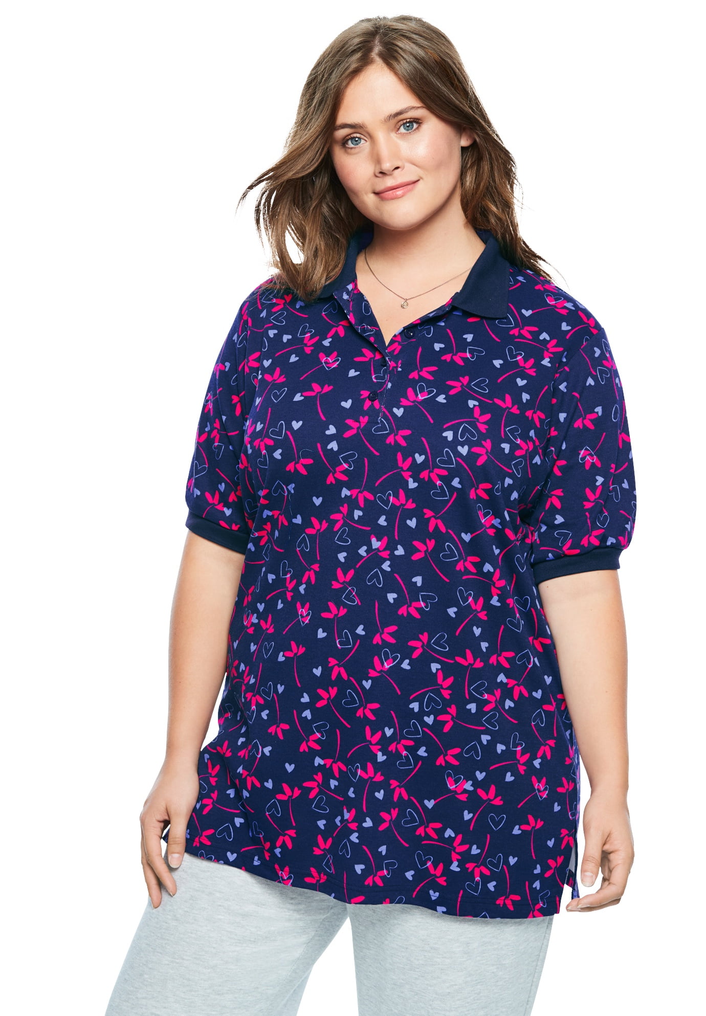 women's tunic length polo shirts