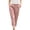 Pink, variant on Fashion Women's Cropped Pants Elastic Waist Casual Trousers with Ribbed Cuffs and Patch Pockets