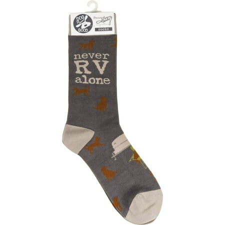 

Dog Lover Never RV Alone Colorfully Printed Camping Animal Pet Cotton Socks