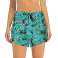 thumbnail image 2 of Sigee Hawaii Palms for Women's Athletic Shorts High Waisted Running Shorts Pocket Sporty Short Gym Elastic Workout ShortsMedium, 2 of 9