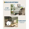 thumbnail image 3 of DSstyles Manual Retractable Patio Awning – Waterproof Sun Shade with Durable Aluminum Frame, 280g/m² Polyester, UV Protection, for Deck, Porch, Balcony – Grey, 10x8FT, 3 of 7