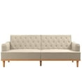 Mr. Kate Stella Vintage Convertible Sofa Bed Futon, Tan Linen