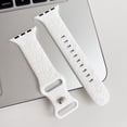 thumbnail image 6 of Compatible for Apple Watch Band 49mm 45mm 44mm 42mm, Mermaid Engraved Pattern iWatch Strap Soft Silicone Sport Wristband Replacement Band for iWatch Ultra 2/1 Series 9 8 7 6 5 4 SE 3 2 1, White, 6 of 6