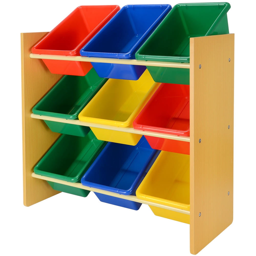 SortWise Kids Toy Storage Organizer Kids Bedroom Playroom, Natural