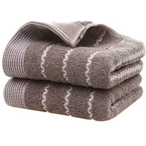 OATIPHO Jacquard Cotton Hand Towels Dark Brown Super Absorbent for Hotels Barber Shops