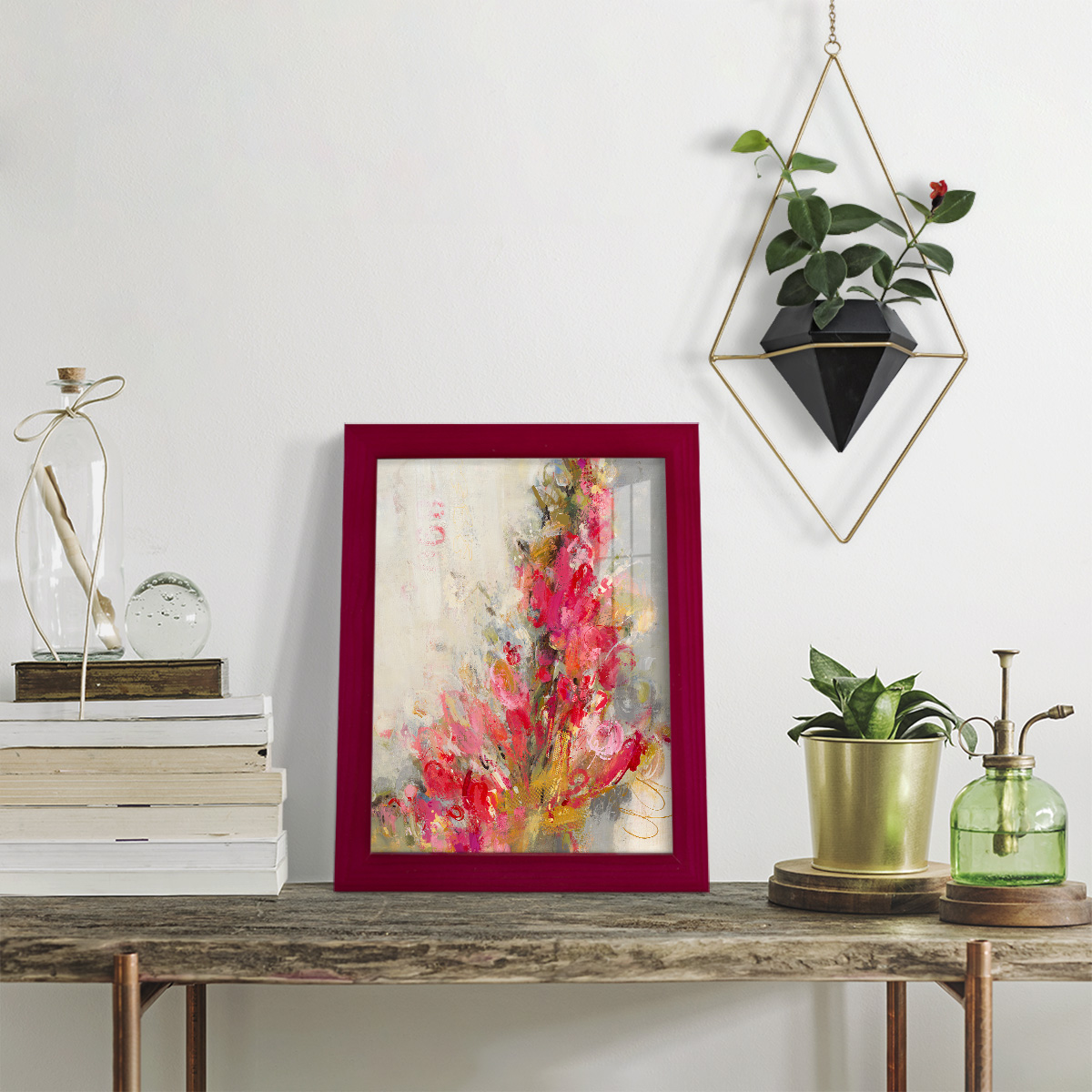 Flip Side - Framed Print w/glass - Cherry Red