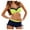 Yellow, variant on Swimsuit Women Tummy Control 2 Piece Solid Color Bikini Set Push Up Beachwear Padded Swimwears Tankinis Set Plus Size Bathing Suit For Women With Shorts