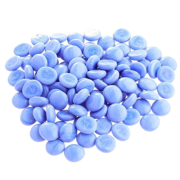 100 piezas de plano, mármol, guijarros, jarrón, rellenos, decoración, Azul claro Zulema abalorios de mármol de cristal