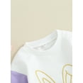 thumbnail image 5 of Jxzom Infant Baby Boy Girl My First Easter Outfit 3 6 12 18 Months Bunny Ear Contrast Color Romper Crewneck Sweatshirt Bodysuit, 5 of 8