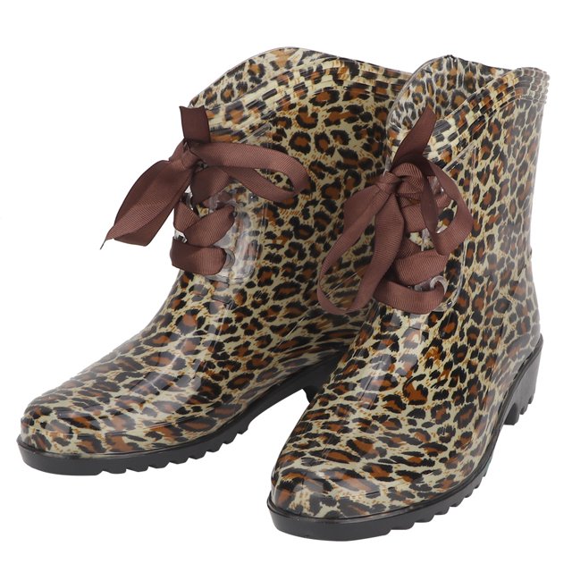 Botas de lluvia de media altura para mujer, impermeables, antideslizantes, calzado para jardín con banda elástica (39)