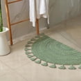 thumbnail image 5 of Cotton Half Circle Boho Bathroom Rug with Antiskid 22"x36" SAGE Green – 100% Cotton Scalloped Bath Mat, Anti‑Skid, Soft & Absorbent Bathroom Rug for Shower, Tub & Entryway, 5 of 5